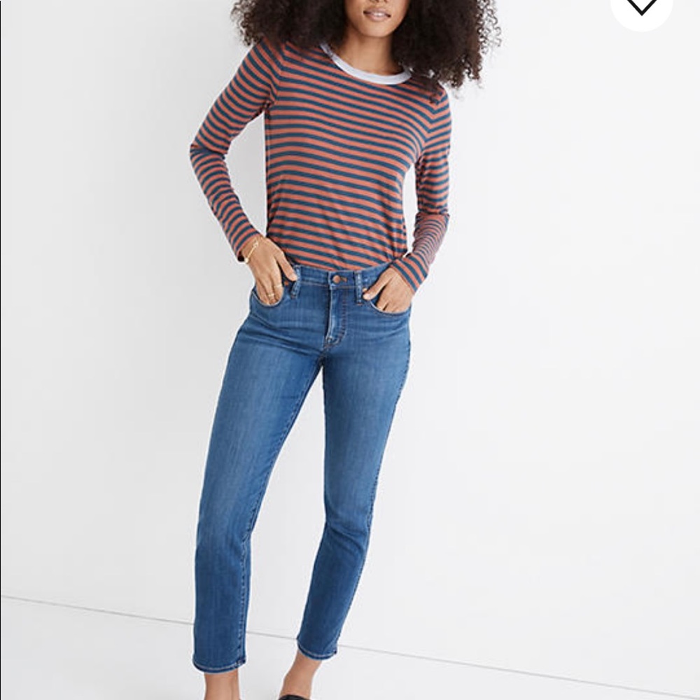 Madewell mid-rise stovepipe jeans leman wash